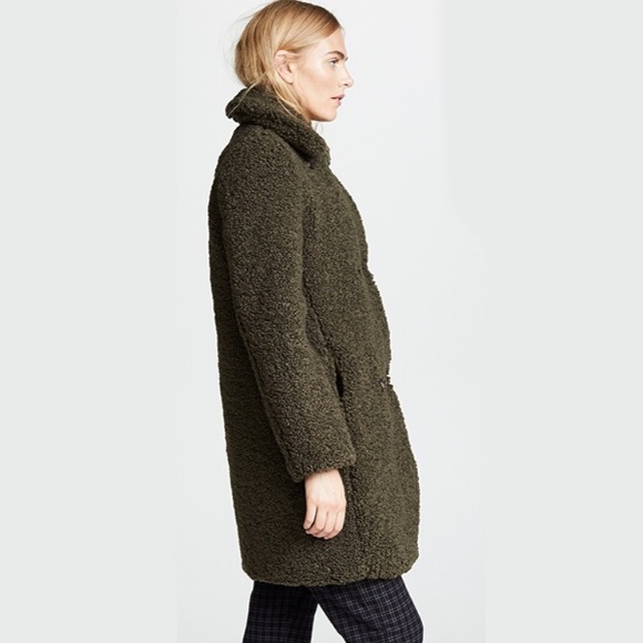 Longline TEDDY COAT Trench Fur JACKET Sherpa  NEW - Picture 2 of 4